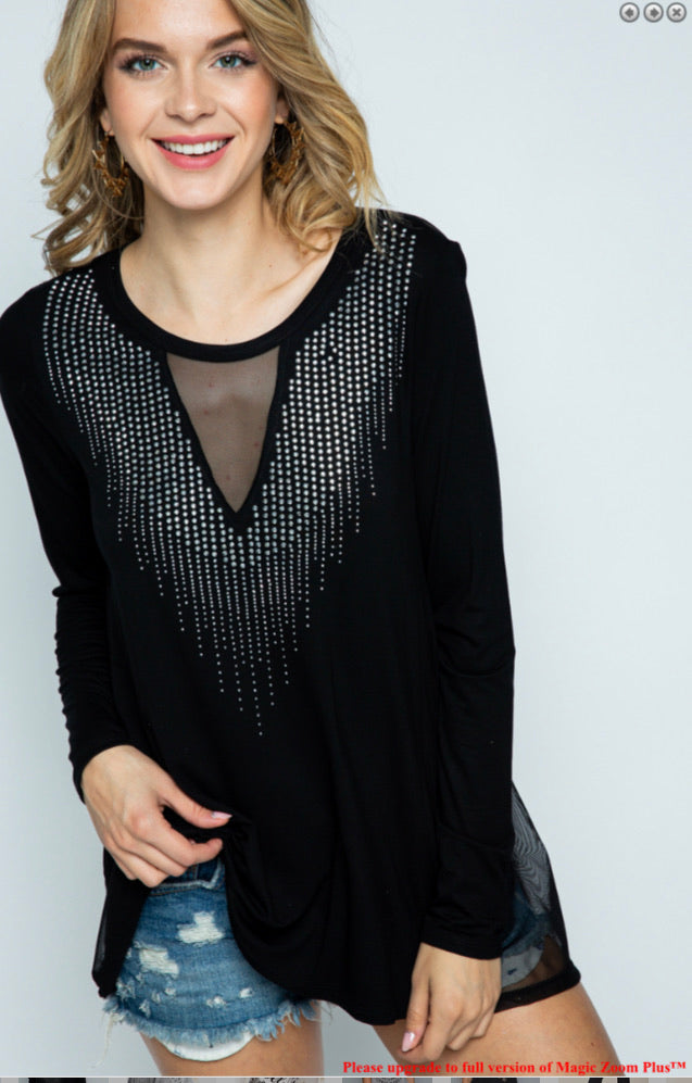 75 Long sleeve top with stones