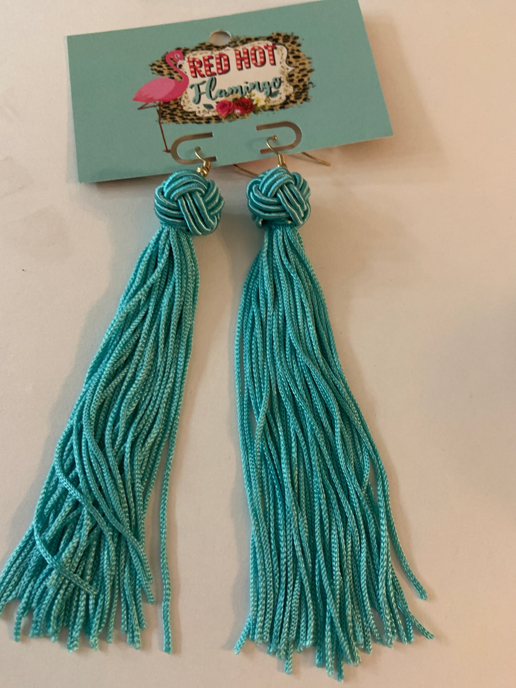 Turquoise tassel earrings