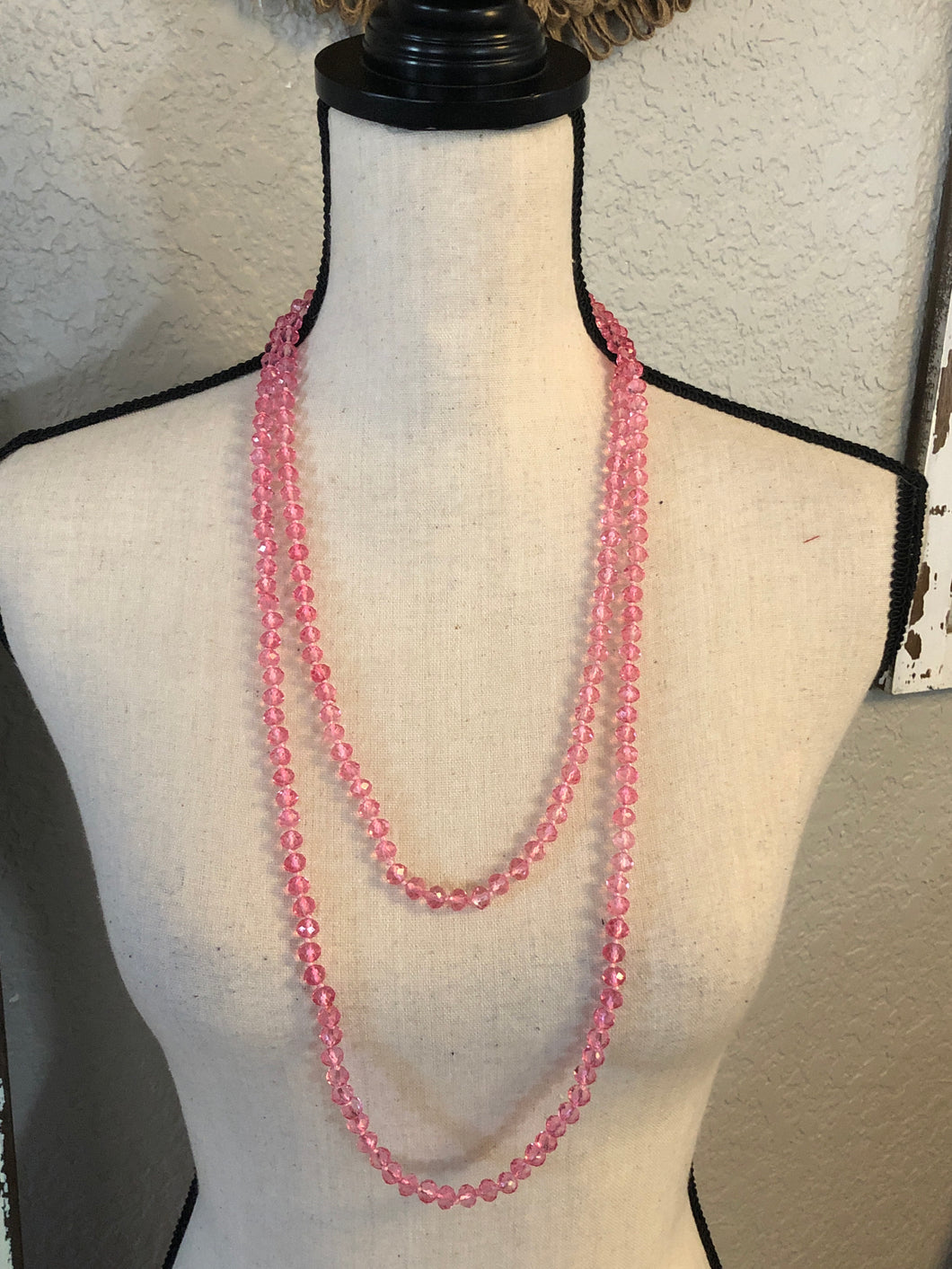 Lucent pink bead necklace 80944