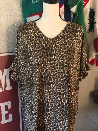 Leggings material ruffle sleeve top