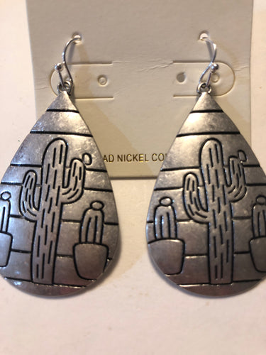 Hook back cactus earrings