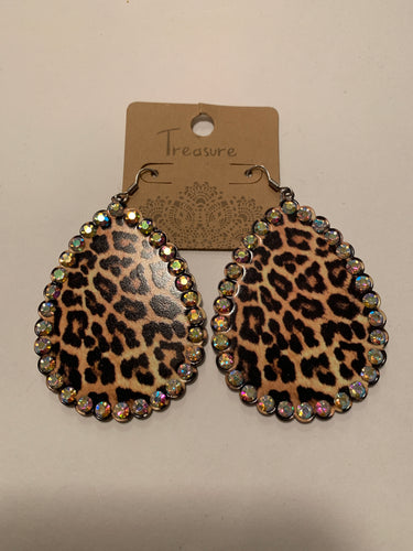 Earrings animal print teardrop