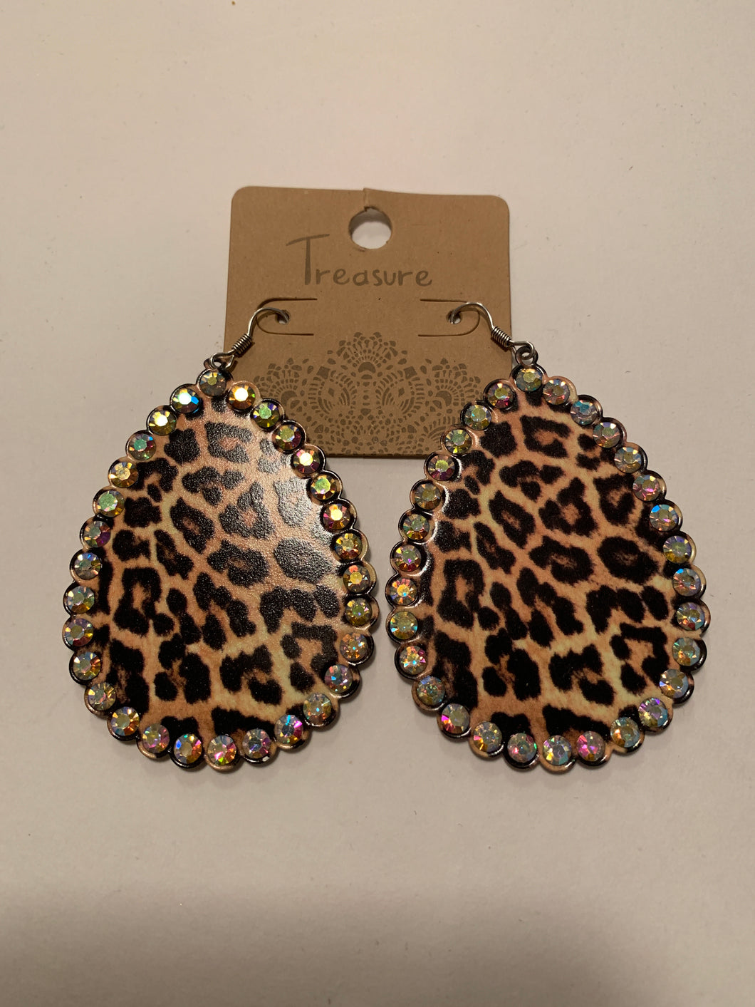 Earrings animal print teardrop