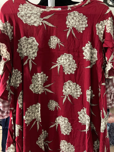 Red ruffle sleeve for all top seller and stitch