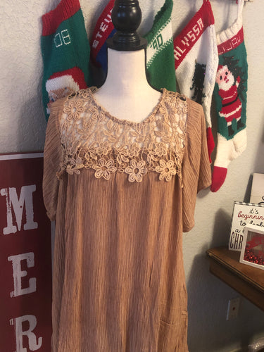 Carmel with lace detail top