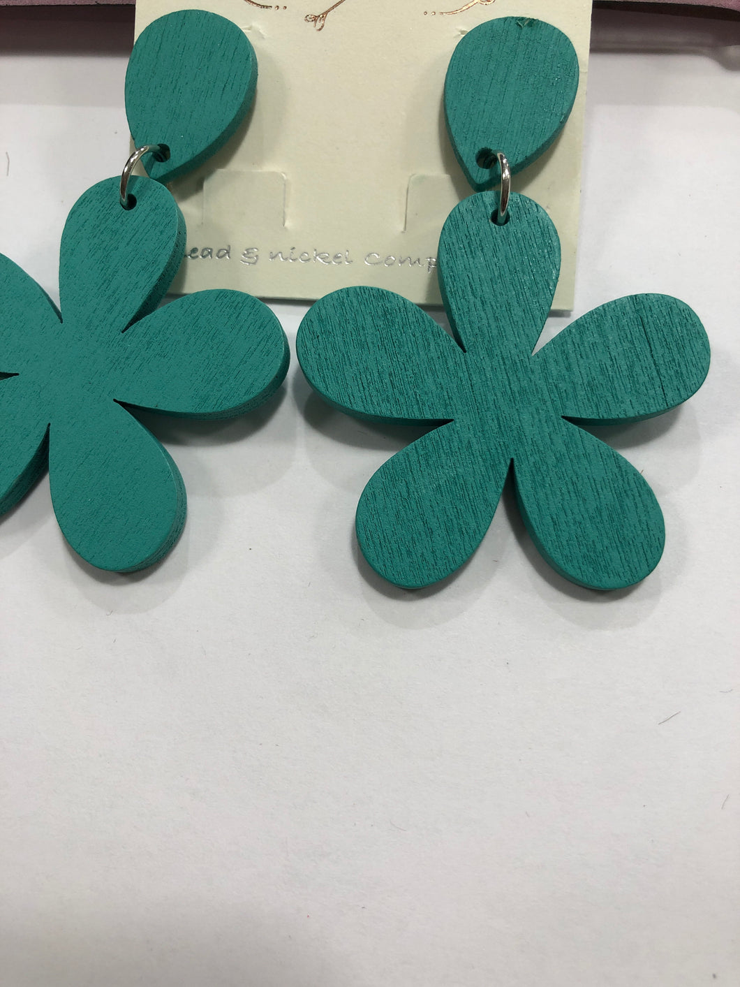 Turquoise flowers earrings