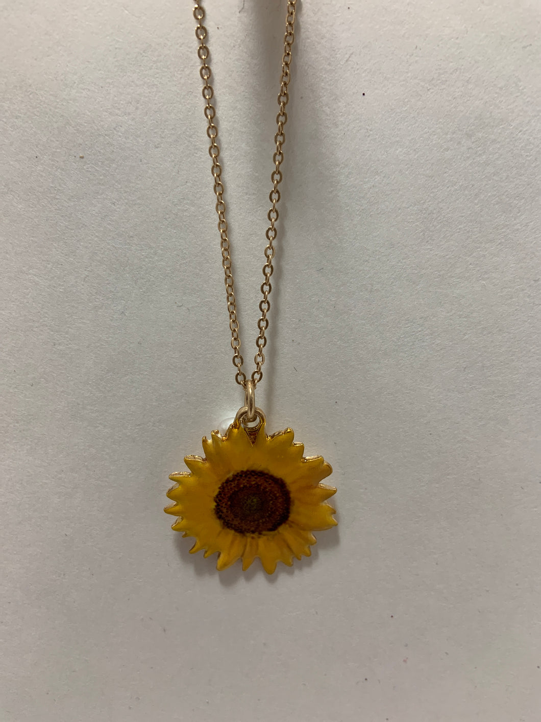Sunflower necklace with earrings