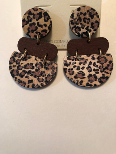 Earrings cheetah circle