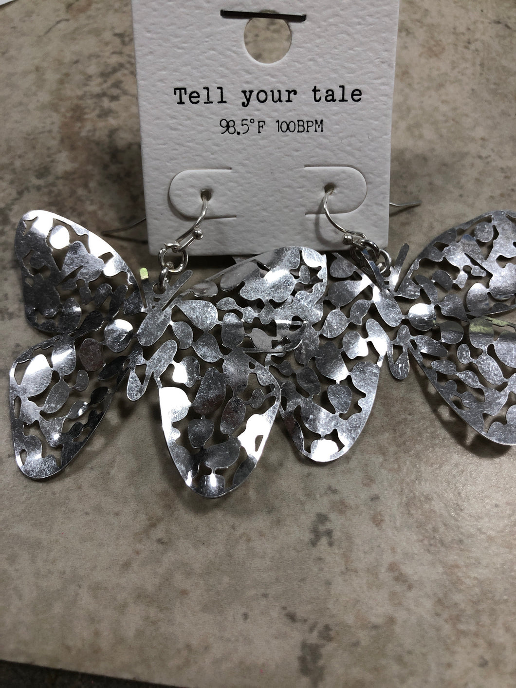 Butterfly silver earrings