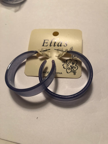 Earrings blue acrylic