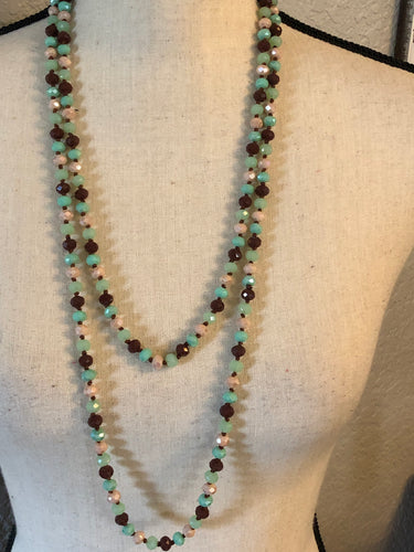 Mint brown beads