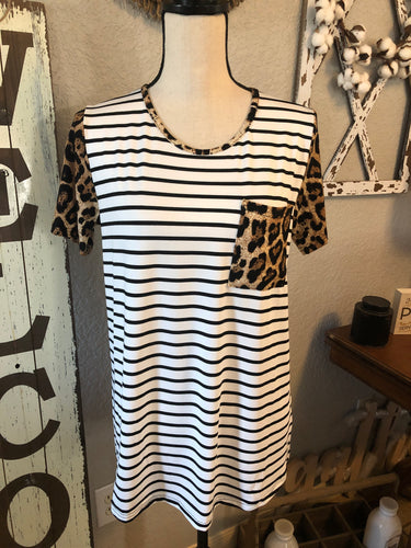 Leopard/stripe top