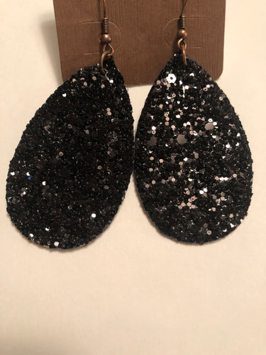 Earrings black Sm teardrop