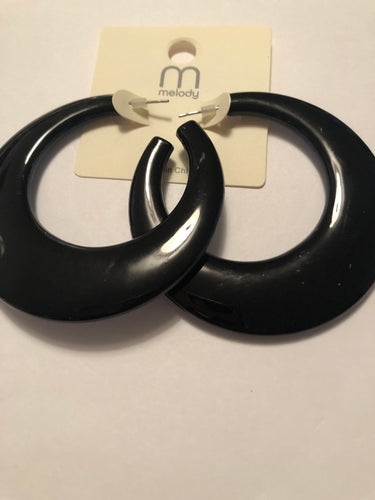 Earrings black acrylic