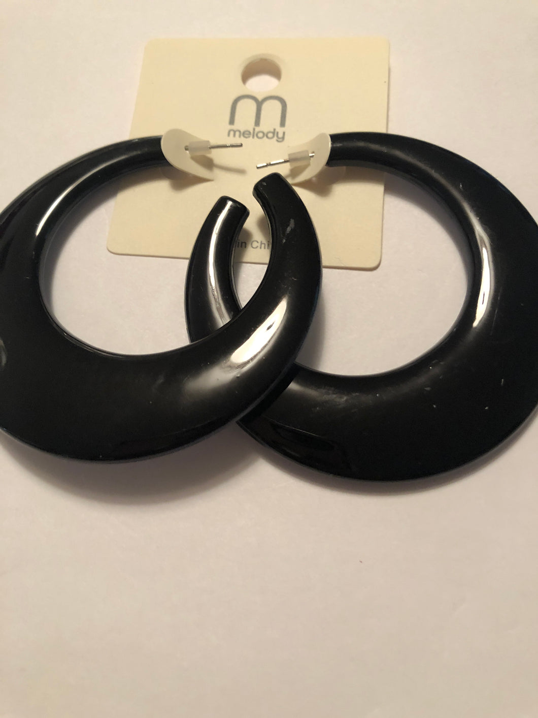Earrings black acrylic