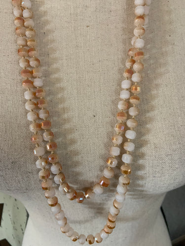 Peach and white candy cane beads 801247