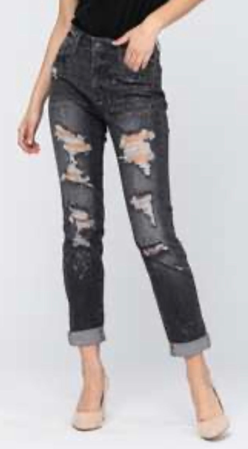 Black destroyed bleached Judy Blues