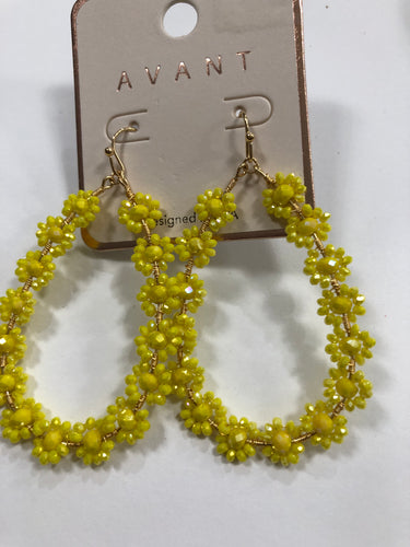 Yellow teardrop earrings