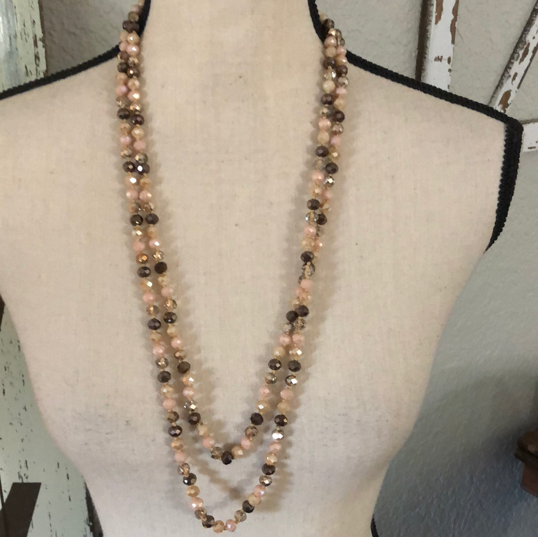 Neutral beaded necklace