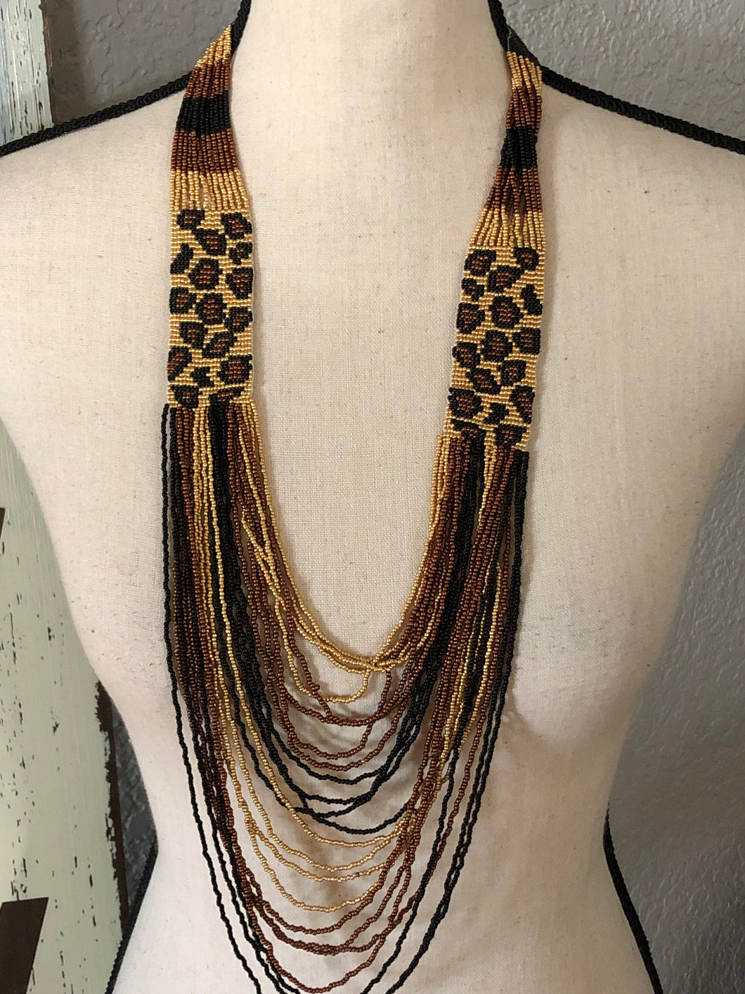 Leopard bead necklace