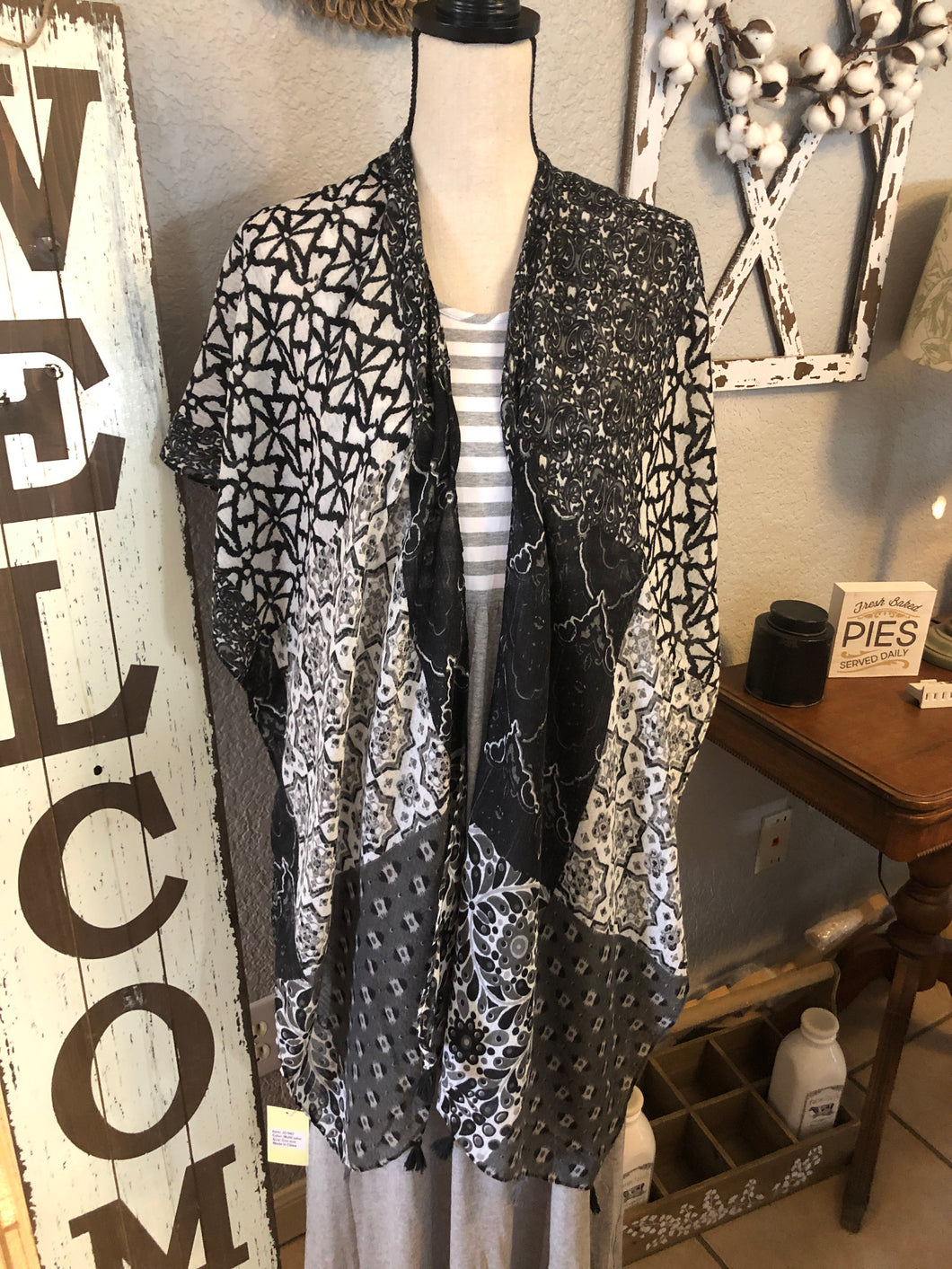 Kimono black /gray/white