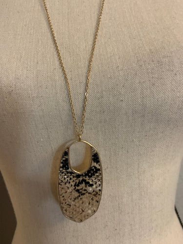 Snakeskin pendant necklace