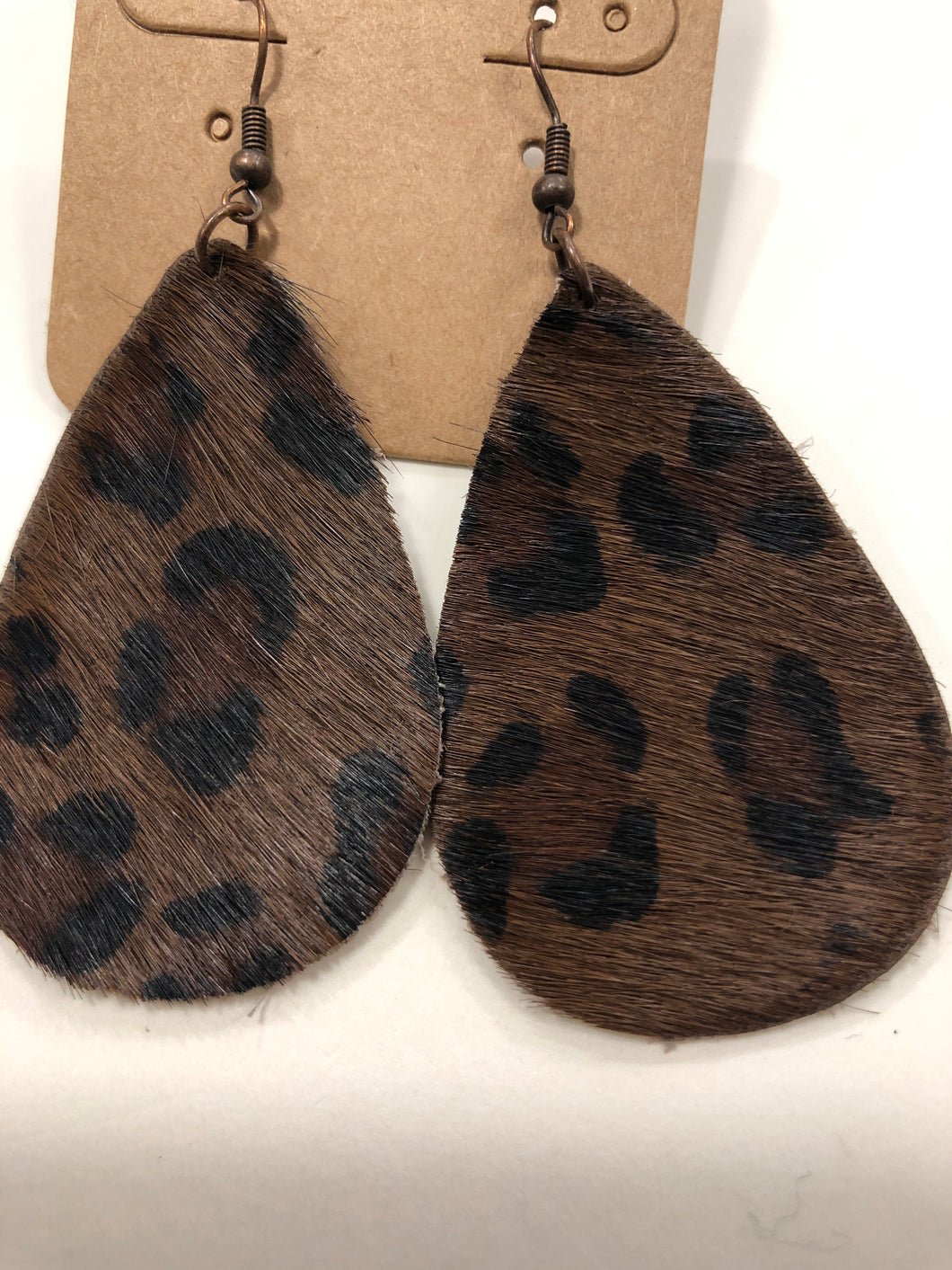 Dark brown animal print earrings