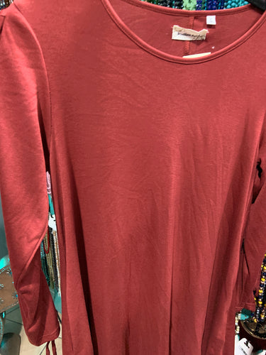 Burgundy dress cold shoulder