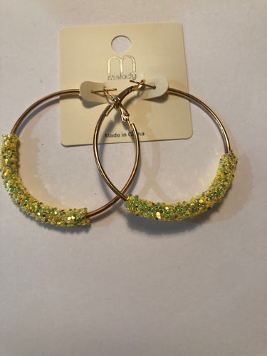 Earrings yellow hoops