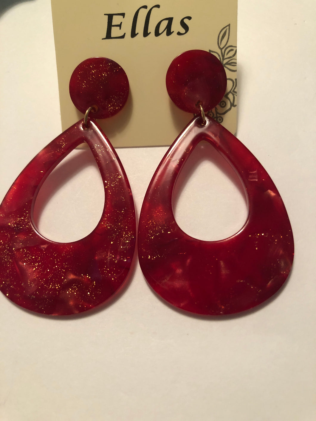 Earrings acrylic red
