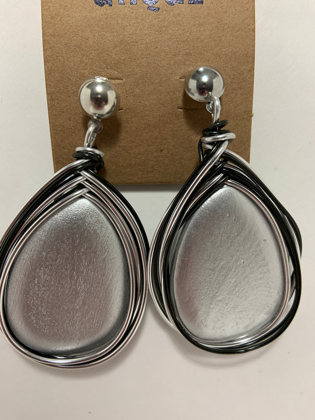 Large wrap earring Silver stone