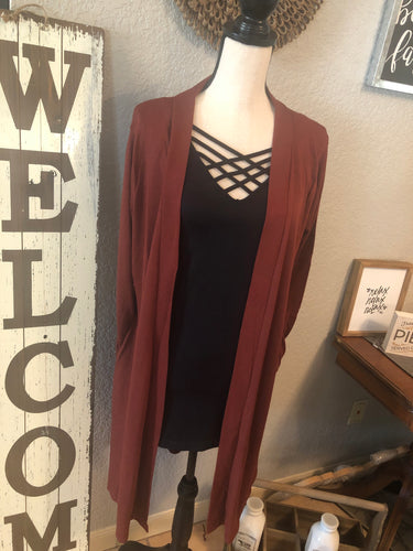 Sweater short hidden pockets rust