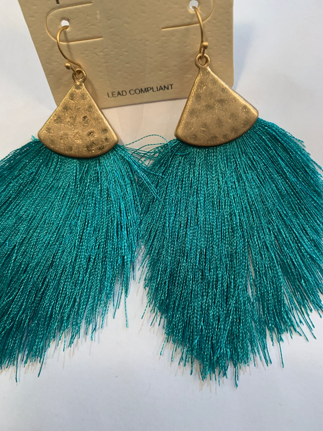 Turquoise tassel earrings