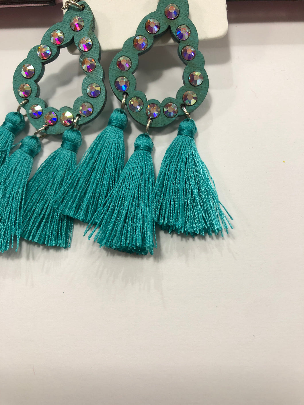 Turquoise tassel earrings