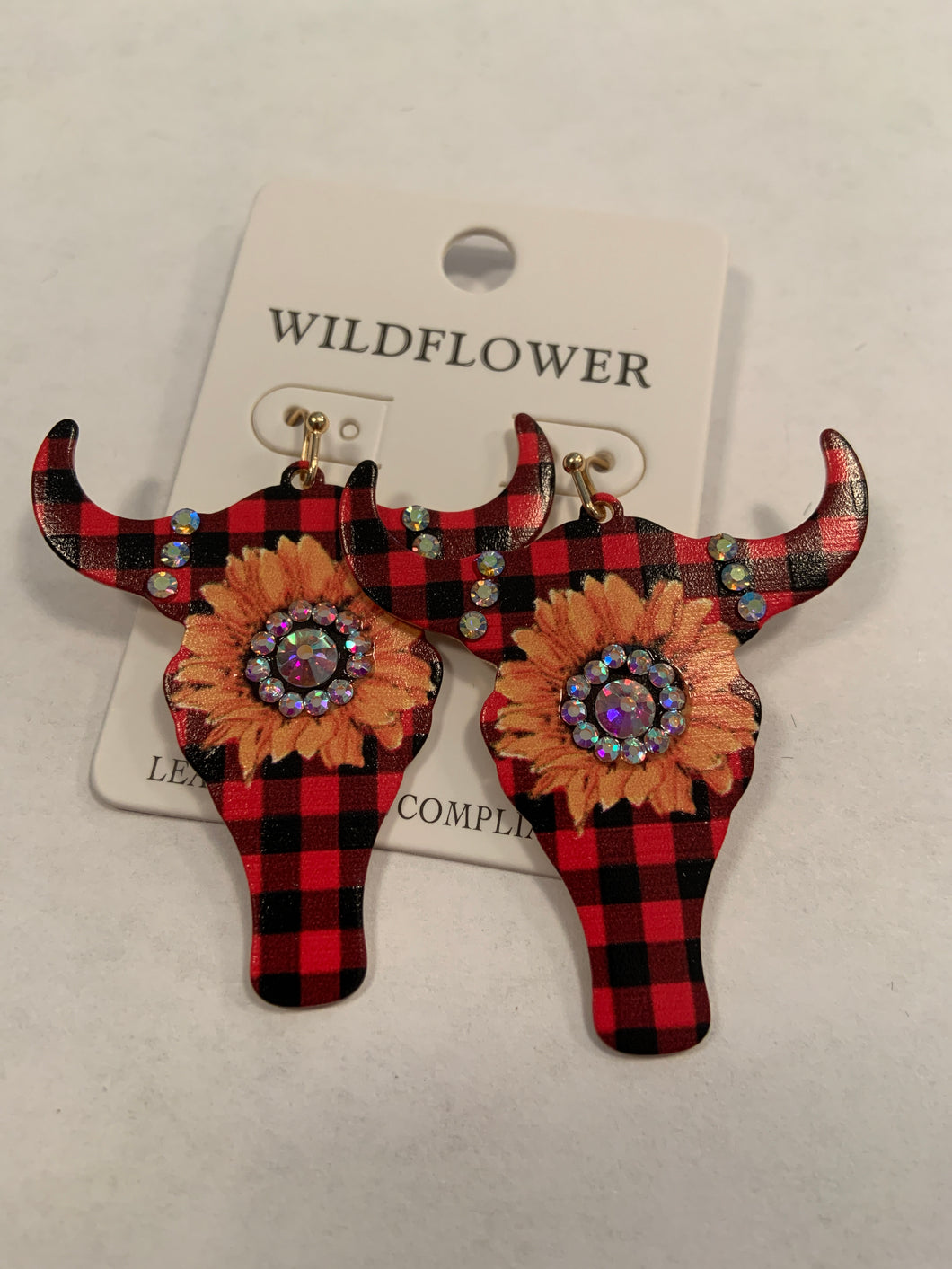 Bull skull earrings 345