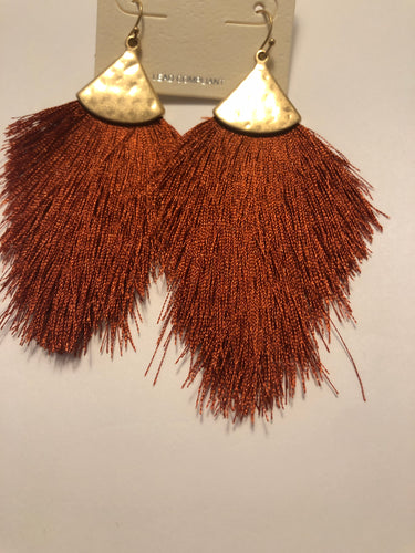 Rust tassel earrings
