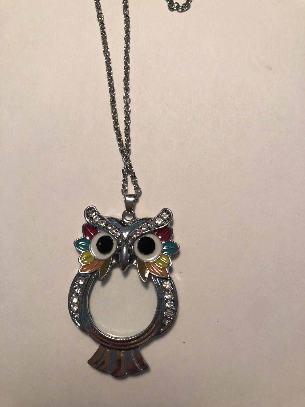 Necklace magnifying owl