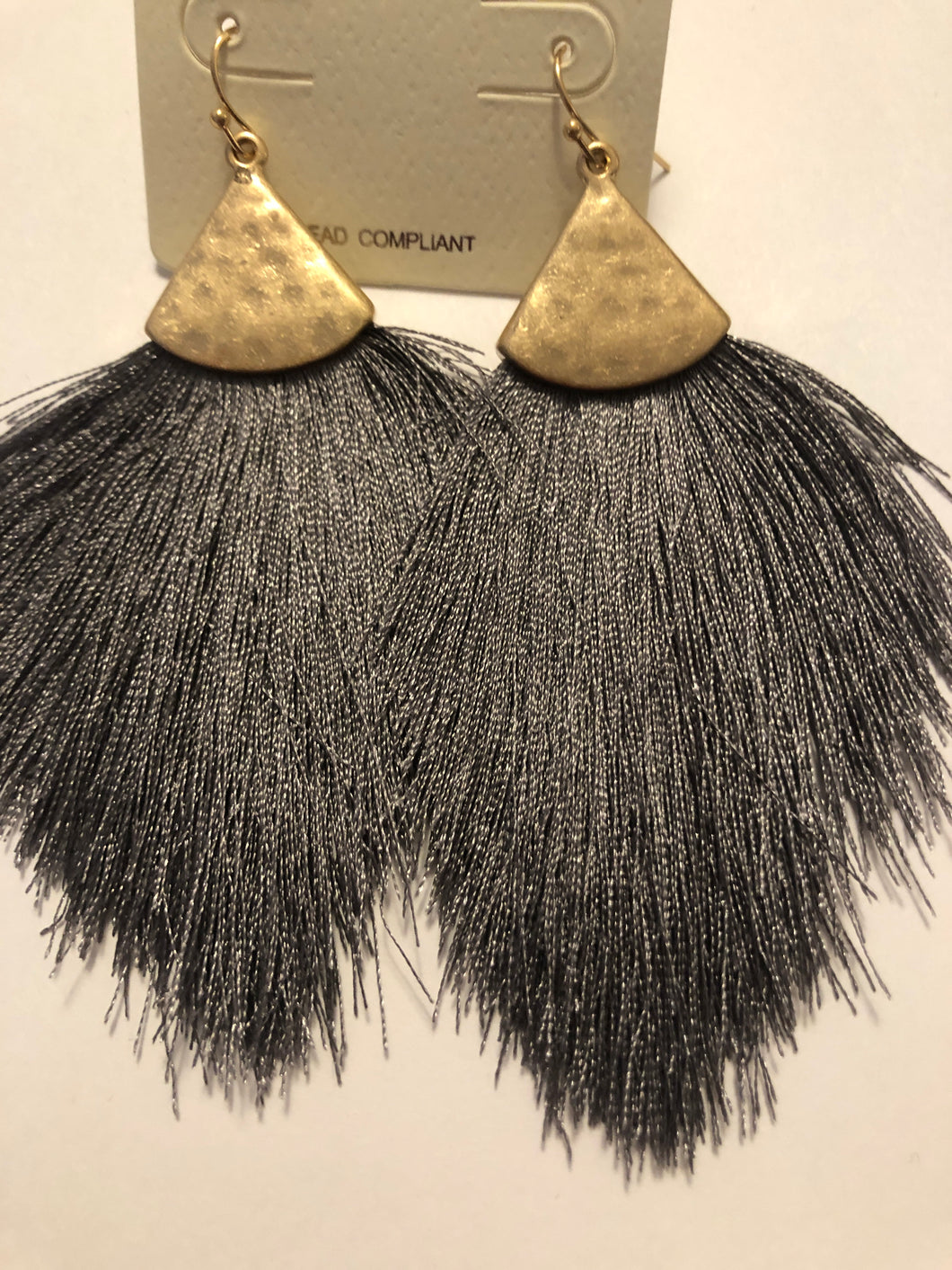 Gray teardrop earrings