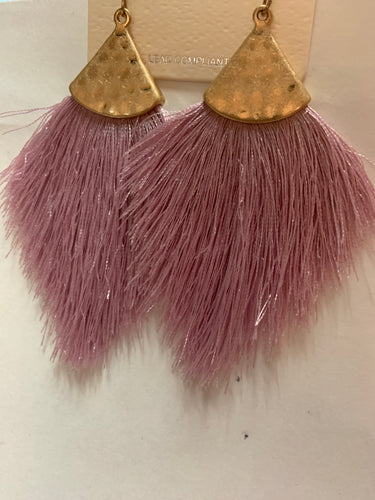 Lavender tassel earrings 678
