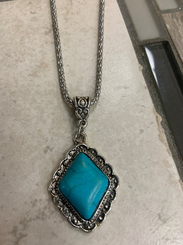 Turquoise diamond necklace