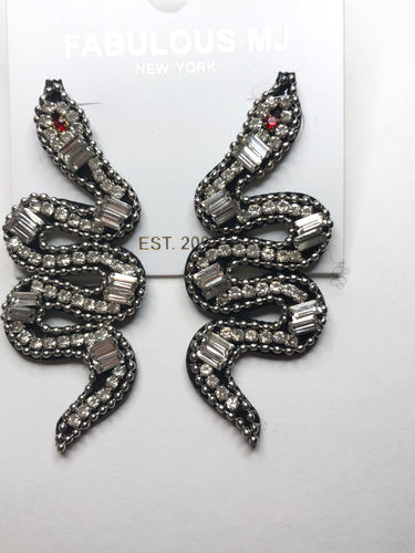 Bling snake earrings