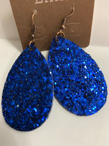 Unicorn blues glittery teardrop earrings