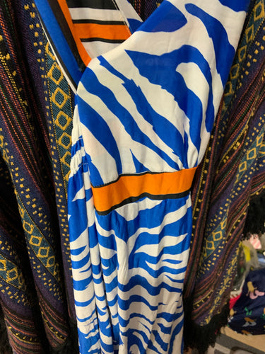 Blue and white orange dress