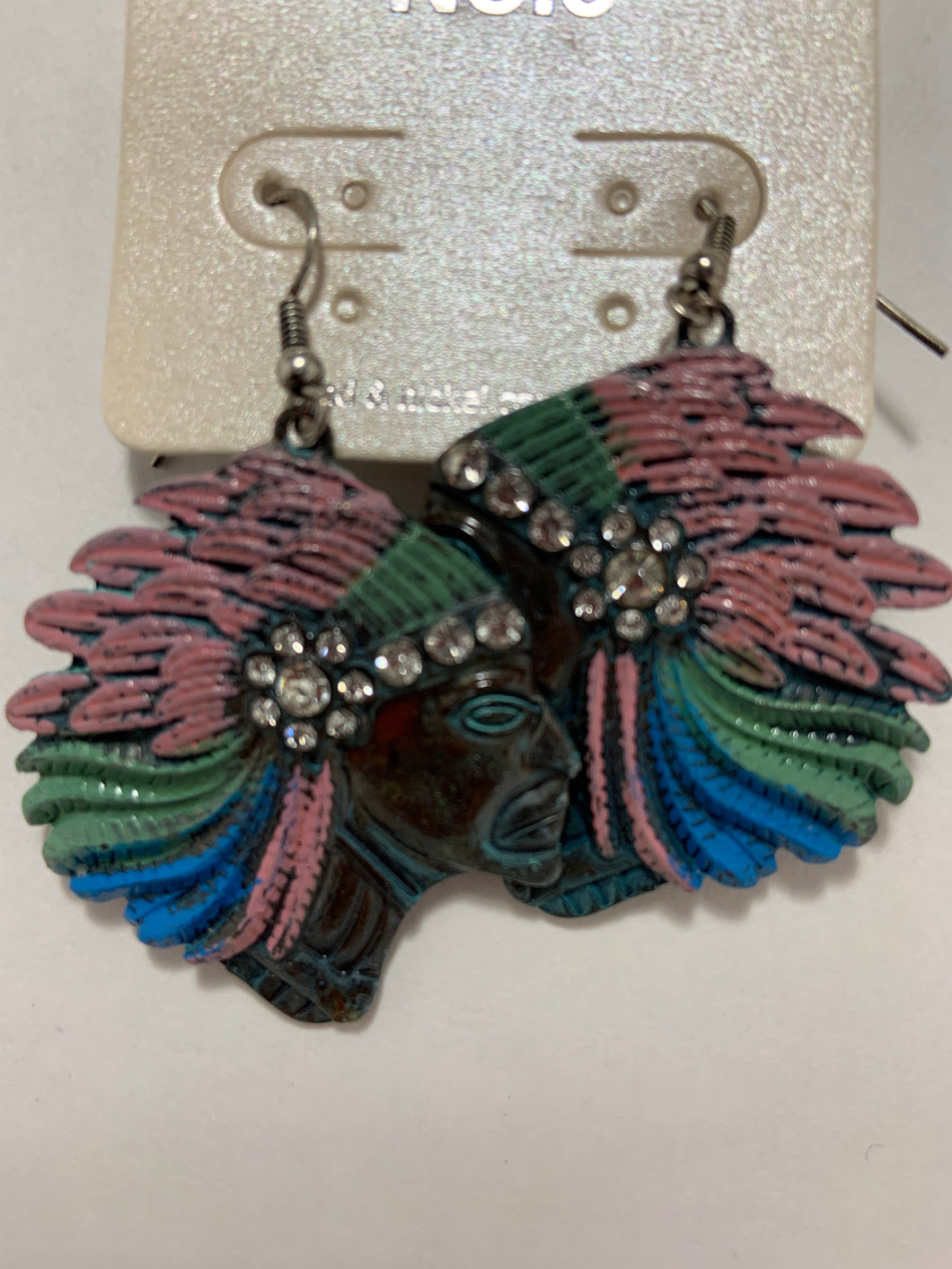 Indianhead with bling earrings