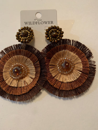 Earrings brown tones tassel
