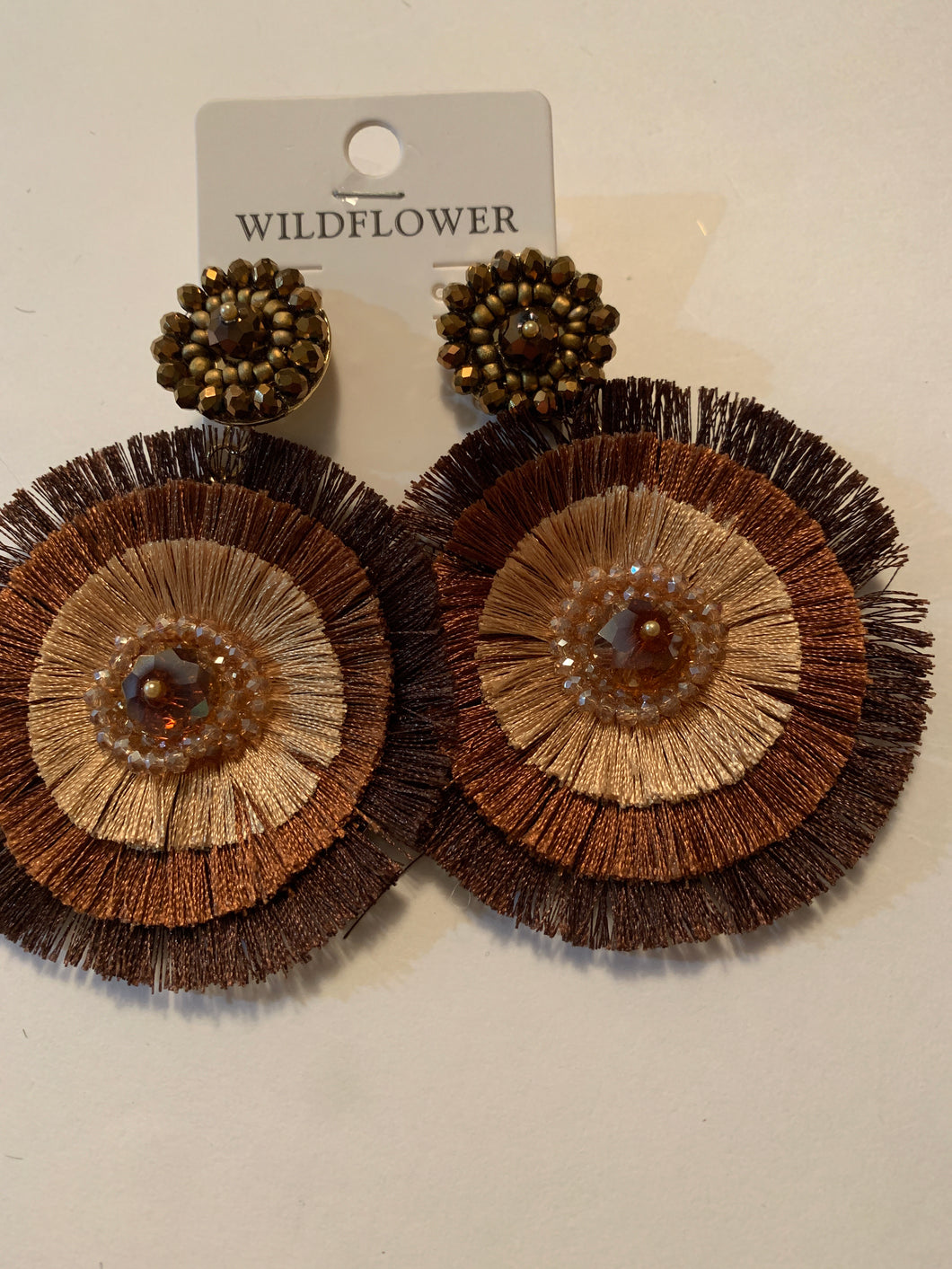 Earrings brown tones tassel