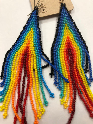 Rainbow beaded earrings