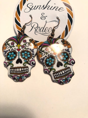 Earrings sugar skull