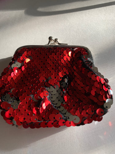 Coin purse red/silver