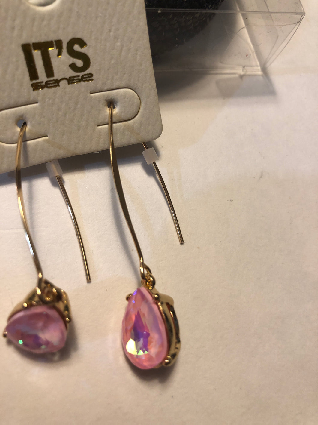 Princess pink long hook earrings